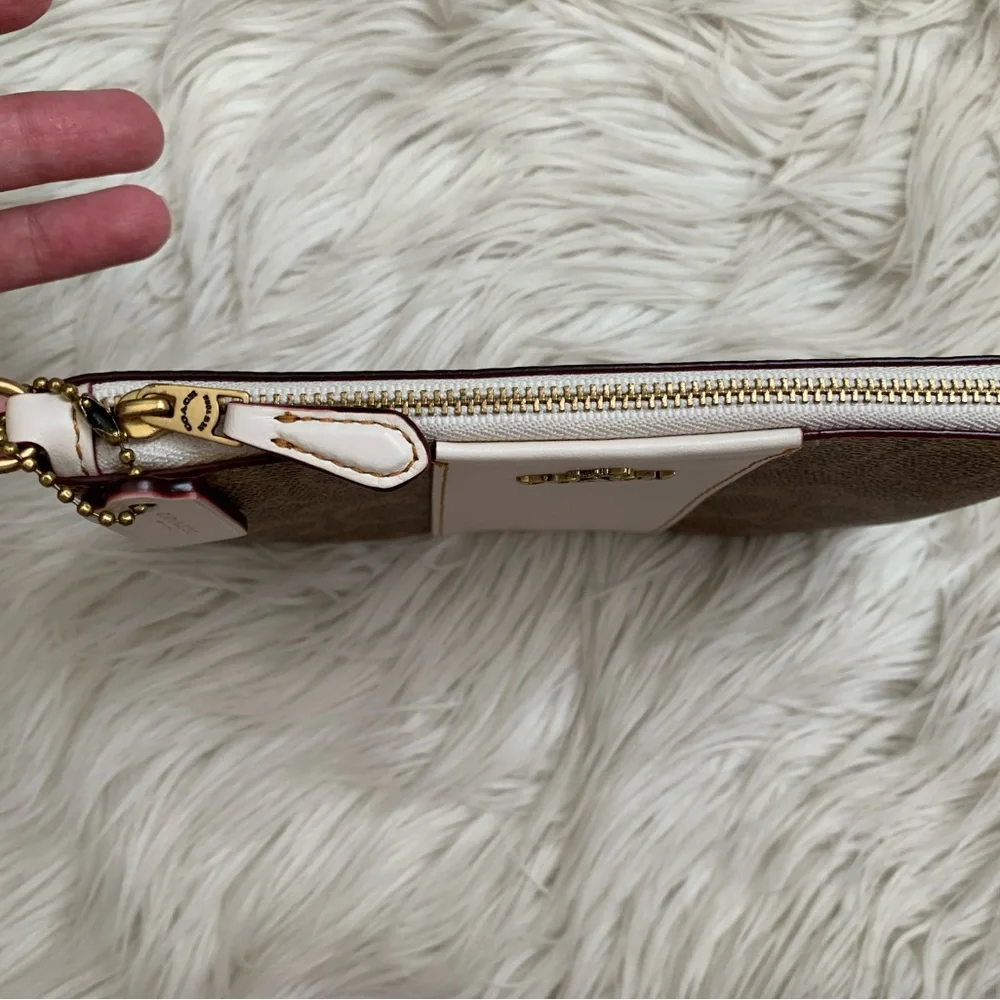 Coach Small Wristlet In Colorblock Signature Canvas - Picture 10 of 15